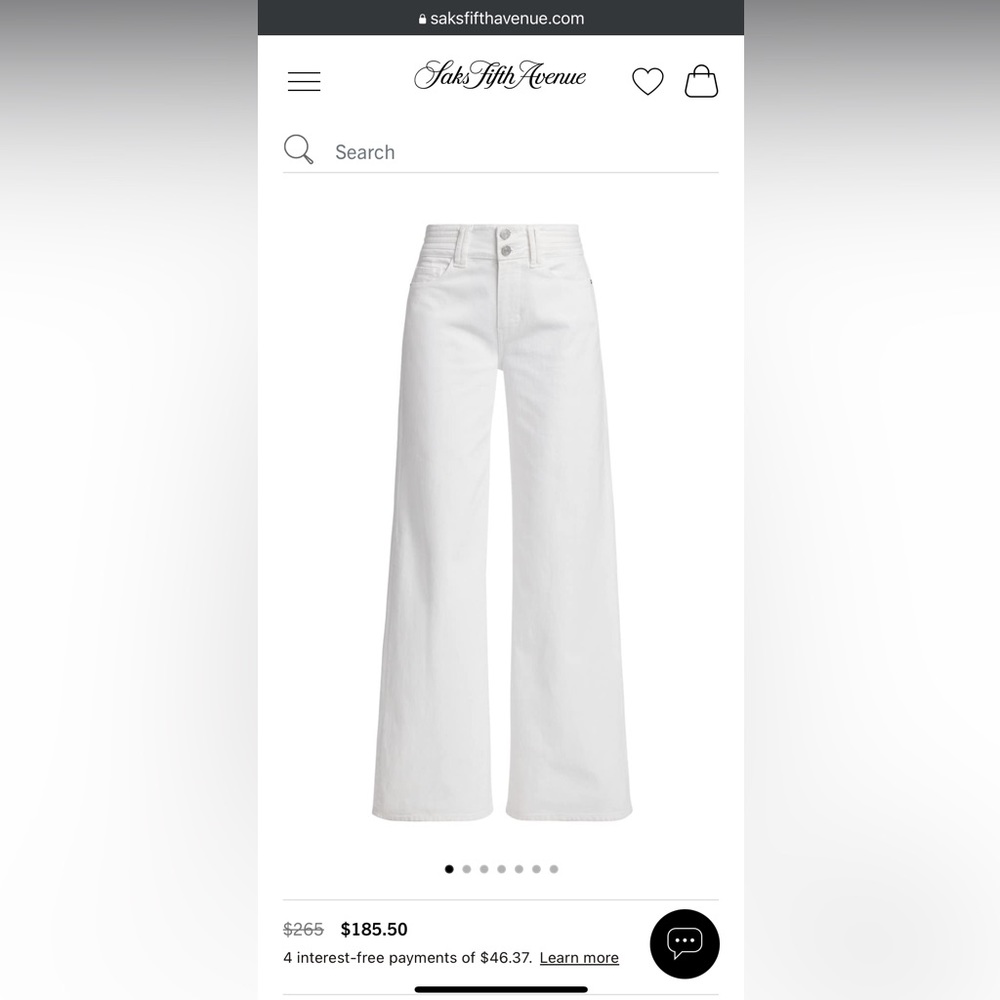 Triple Stitch Detail Wide Leg -- Blanc - 26 / BLANC